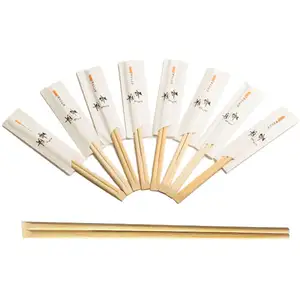 ESTICK Sushi Custom Chineses Woodens Engraved Logo Container Based Bulk Tensoges Disposable Bamboo Chopstick With Engraved Logo