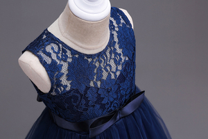 Vestido Largo Elegante de Encaje para Niñas, Estilo Princesa, con Falda Abullonada, Personalizable al por Mayor, sin Mangas, para Bodas y Eventos Nocturnos - Product Image 6