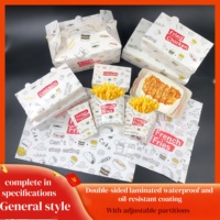 Emballages alimentaires en papier jetables recyclables en gros, boîtes à hamburgers personnalisées avec fermeture magnétique, logo pour ailes de poulet, frites, hamburgers