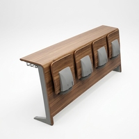 Chaise de conférence moderne en contreplaqué, siège d'étudiant, banquette, ensemble bureau et siège pour salle de classe universitaire et auditorium