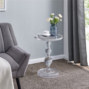 Moderner Kleiner Runder Klarer Acryl-Couchtisch mit Anpassbarem Logo YM YM-f0003 Wohnzimmer-Heimtextilien - Product Image 1