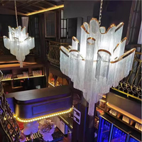Lustre central creux en fer et cristal LED, style italien de luxe avec pampilles, pour villa, salon, restaurant, escalier, garantie 10 ans