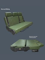 Canapé-lit 3 places pour fourgonnette avec coussin d'extension, pliable en lit long pour Sprinter Transit, PU olive, pièces d'origine