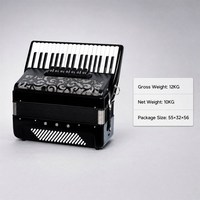 Accordéon Piano Professionnel 37 Touches 96 Basses, Lames Italiennes, 7+3 Registres, Bois d'Érable, Couvercle Métallique Sculpté - Vente en Gros