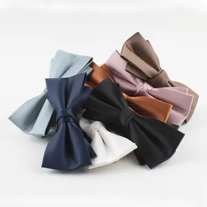 Wholesale Solid Jacquard Bow Ties Polyester Handmade Casual Adjustable Self Bowtie Pre-tied Adults Men Bow Ties For Wedding