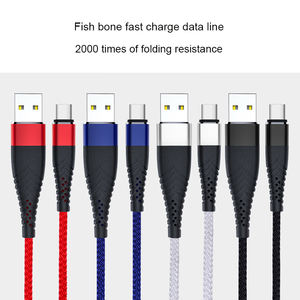 Câble USB tressé en Nylon <span class=keywords><strong>incassable</strong></span> 2,4 a charge rapide de données câble de téléphone câble Micro USB chargeur pour <span class=keywords><strong>iphone</strong></span> Samsung Type c - Product Image 6