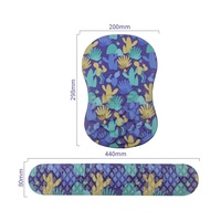 Ensemble de tapis de souris et de clavier en mousse à mémoire de forme de style marbre PORON avec repose-poignets, couleur et logo personnalisables en stock