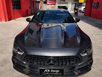 Capot moteur en fibre de carbone sèche style TopC pour Mercedes AMG GT X290 avec aérations latérales GT43 GT50 GT53 GT63S 2019+