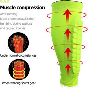 Mangas de pierna transpirables para adultos profesionales Compresión de pantorrilla Espinillera Fútbol Calcetines de fútbol Manga - Product Image 2