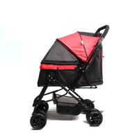 Poussette pour chien à 4 roues bon marché et portable avec poignée réversible Poussette de voyage pour chien en plein air