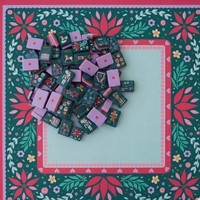Set Mahjong Bertema Natal Nutcracker dengan Motif Penari Balet dan Cetakan Bunga Liburan untuk Permainan Pesta dan Hadiah