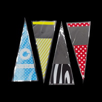 Sacs à douille triangulaires pour fête, bonbons, sandwichs, cadeaux, emballage, sacs d'emballage transparents en OPP, en CPP, en forme de cône, pour pâtisserie