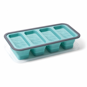 Moules à glaçons pliables en silicone, bac à glaçons, moules à soupe pour congélateur avec couvercle transparent - Product Image 1