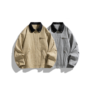 Manteau japonais personnalisé avec logo, pour homme, printemps-automne, marque de mode, design américain, double fermeture éclair, revers, coupe ample - Product Image 1