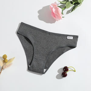 Culotte Hipster Respirante Côtelée pour <span class=keywords><strong>Femme</strong></span> en Coton Doux, Culottes Sportives Sans Coutures, Lingerie Féminine Tendance, Accessoire de Mode en Gros - Product Image 5