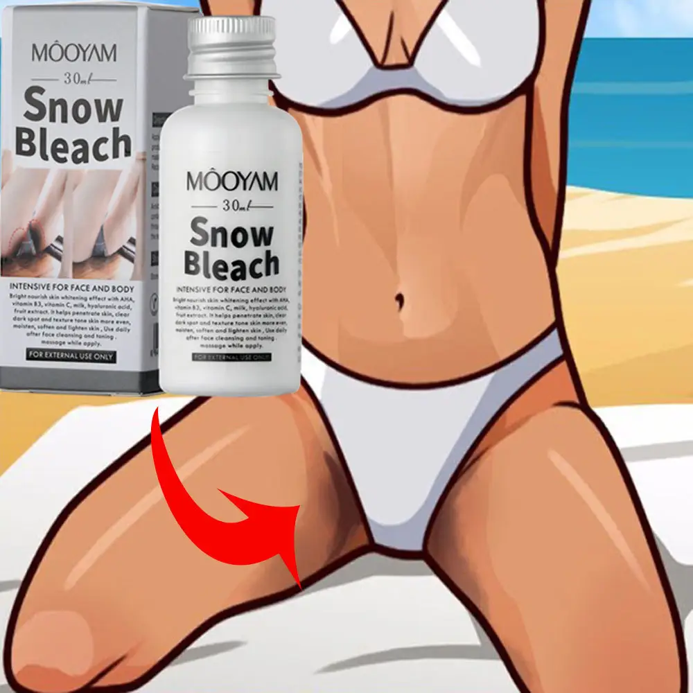 Private Label 30ml Snow Bleach Cream Private Part Underarm Whitening Lotion Skin Dark Spot Body Bikini Area Cream