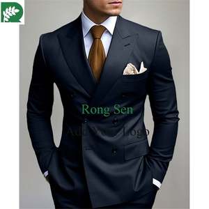 Trajes elegantes hechos <span class=keywords><strong>para</strong></span> hombre, traje ajustado a rayas con doble botonadura, vestido de novia de gran tamaño, traje de <span class=keywords><strong>caballero</strong></span> masculino (<span class=keywords><strong>solo</strong></span> chaqueta) - Product Image 3