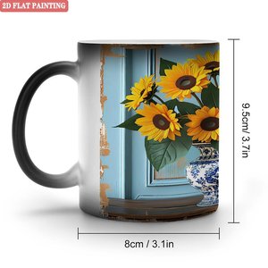 <b>Ceramic</b> <b>Mug</b> Frosted Black 11oz Heat Sensitive Color Changing DIY Blank Cup - Product Image 1
