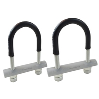 Boulon en U personnalisable avec revêtement en caoutchouc et déflecteur en PE, boulon en U en acier zingué avec plaque de support pour support de tuyaux