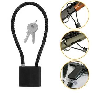 Candado de cable de pistola de gatillo de alambre reiniciable de alta calidad multicolor al por mayor con cable de acero de 11'' - Product Image 2