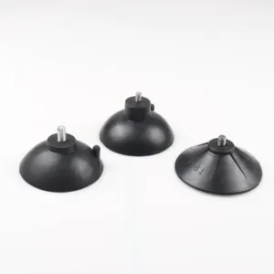 High Quality Custom molded rubber parts suction cup feet with screw and metal inlay Anti skid screw rubber bottom sucker