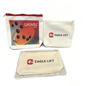 Sac de voyage réutilisable personnalisé pour un usage quotidien, en toile de coton, avec fermeture éclair, sac cadeau, trousse de toilette zippée - Product Image 2