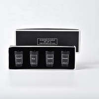 Luxuriöse Aromatherapie-Geschenkboxen mit individuellem Logo, Verpackungsbox, Schwarz-Weiß-Glasgefäß, Sojawachs, 4er-Set Kerzen