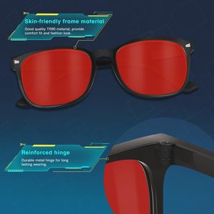 Premium <b>Sleep</b> Lens Red Frame Glasses Fashion Rivet Anti Blue <b>Light</b> Blocking Eyeglasses - Product Image 4
