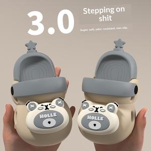 Chaussures Croc pour bébé, pantoufles à enfiler pour enfants, sandales d'été pour garçons et filles, antidérapantes, en EVA, pour la maison, mignonnes, en forme d'ours, 14-22cm - Product Image 1