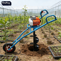 Tarière thermique 99cc à une roue avec tarières de 8, 10, 15, 20, 25 cm pour fermes et vergers