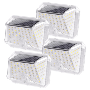 Aigostar 4-Pack esterno LED giardino solare luci 3 modalità sensore di movimento 270 grado impermeabile IP65 per Patio giardino finestre - Product Image 1