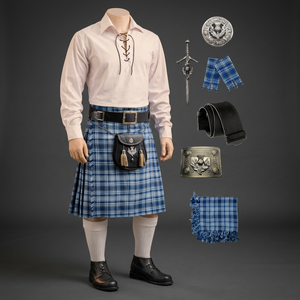 Tenue de mariage traditionnelle Obexa pour homme en coton, ensemble 11 pièces motif Thistle, emballage en boîte, fabriqué au Pakistan, modèle OBK-300443 - Product Image 3