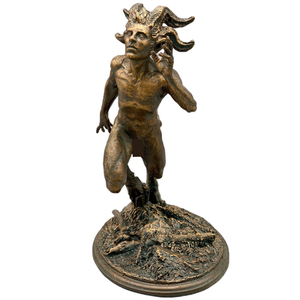 Statue de satyre en cours d'exécution galvanisée en bronze fait main personnalisé 7.5 ''mythologie orque Figurine résine - Product Image 3