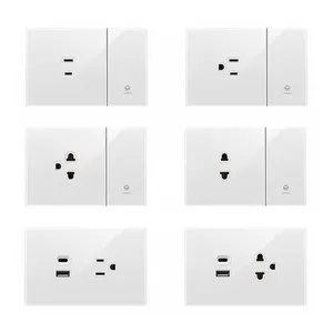 New 118-X2 1 Gang With Socket Usb Light Switch PC Panel American Home Socket Electric Wall Switch