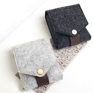 Felt Lipstick Case with Mirror Portable Mini Cosmetic Pouch for Lip Glose Travel Makeup Organizer <b>Bag</b> for Purse - Product Image 2