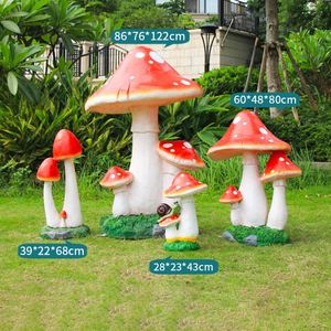Decoración de Jardín con Forma de Hongo, Escultura de Planta de FRP para Exteriores, Decoración para Parques, Jardines de Infancia y Espacios Verdes - Product Image 4