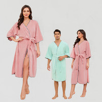 Genou Longueur Rose Femmes D'été Peignoir Hôtel Spa En Gros Doux Peignoir Bonne Absorption D'eau Corail Polaire Robe Femme