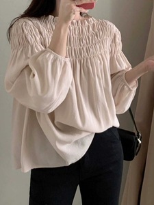 <span class=keywords><strong>Camicetta</strong></span> Estiva da Donna con Collo <span class=keywords><strong>a</strong></span> <span class=keywords><strong>Barca</strong></span> e Volant, Tinta Unita con Maniche <span class=keywords><strong>a</strong></span> Palloncino - Product Image 6