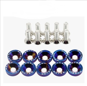 Kit de arandelas de refuerzo automotriz JDM Kit de pernos de parachoques acampanado M6 con arandelas espaciadoras anodizadas coloridas - Product Image 6