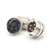 Connecteur d'aviation GX16 GX12 GX25 5 broches 90 degrés, angle droit, 4 broches, avec câblage, mâle, femelle, montage sur panneau, prise, douille
