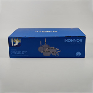 Donnor Ensemble de 13 pièces de batterie de cuisine en métal antiadhésif, Best-seller Jili, comprenant marmite à soupe moderne, poêle à frire, plat carré et plat à pizza transfrontalier - Product Image 5