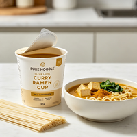 Nouilles Ramen Végétariennes Saveur Curry 200g, Option Instantanée Non Frite, Vente en Gros OEM, Best-seller Asiatique