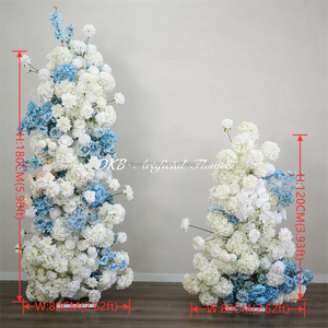 Fleurs artificielles faites à la main DKB pour la décoration de mariage et de rentrée scolaire, arche de fleurs bleues et blanches - Product Image 2