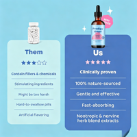 Gouttes liquides OEM pour enfants, formule à base de plantes pour la concentration, la mémoire et l'énergie apaisante