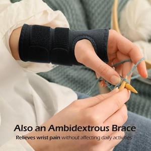 <span class=keywords><strong>Attelle</strong></span> de poignet réglable à 3 tiges en polyester et nylon respirant, <span class=keywords><strong>attelle</strong></span> pour syndrome du canal carpien avec fermeture auto-agrippante pour tendinite, arthrite, main - Product Image 6