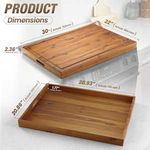 ガスStovetop電気ストーブトップカバーガスバーナー木製キッチンシンクカバーカウンタースペース装飾トレイアカシアヌードルボード - Product Image 2