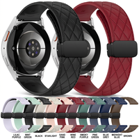 Bracelets en silicone à fermoir magnétique pliable à motif diamanté (18/20/22 mm) compatibles avec les montres Samsung, Huawei, Garmin et Huami
