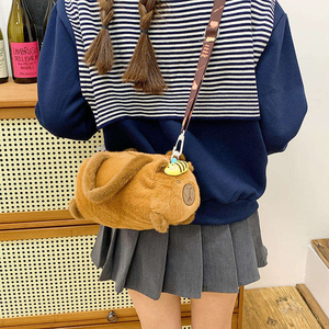 Grosir alat tulis Capybara kapasitas besar hewan lembut katun mewah lucu semua usia tas sekolah siswa sekolah - Product Image 3