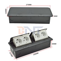 Enchufe emergente de nuevo diseño, enchufe de interruptor de aleación de aluminio, impermeable, doble toma de suelo oculta, caja de tierra