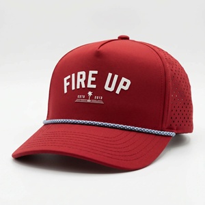 Casquette de <span class=keywords><strong>golf</strong></span> BSCI personnalisée perforée au laser, 5 panneaux, imperméable, avec cordon, casquette de baseball sportive, casquette snapback légère de qualité supérieure - Product Image 1